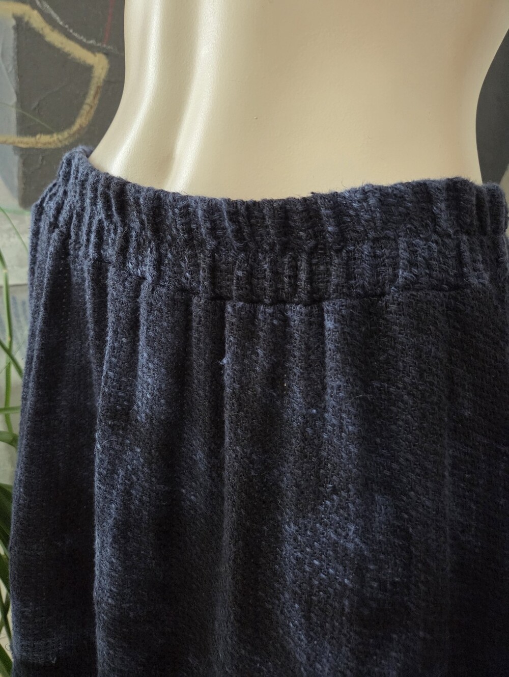LUUKAA | Avant-Garde Linen-Cotton Blend Balloon Midi Skirt - Picture 6 of 8